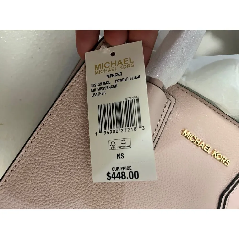 Michael Kors 35S1GM9M2L Mercer Medium Pebbled Leather 2-Way Satchel Crossbody